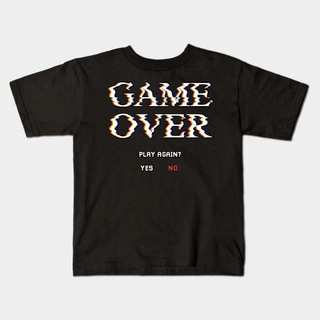 Game Over Continue Yes or No Kids T-Shirt by HBfunshirts